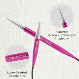 KnitPro Zing Fixed Circular Needles Asymmetrical 10in 5.00mm (25cm) view 2
