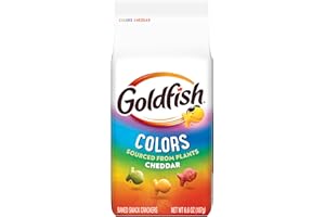 Goldfish Colors Cheddar Cheese Crackers, Baked Snack Crackers, 6.6 oz Bag (Pack of 6)