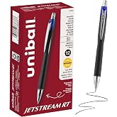 uniball&trade; Jetstream RT Ballpoint Pens, Blue, 1.0mm Medium Point, 12 Count | Retractable, Smooth Writing, Quick-Drying, Smear-Resistant, uni Super Ink&trade;