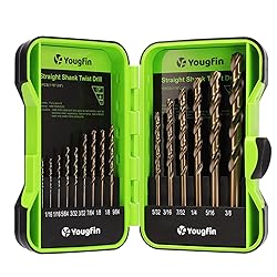 YOUGFIN Cobalt Drill Bits, M35 HSS Drill Bit Set 15
