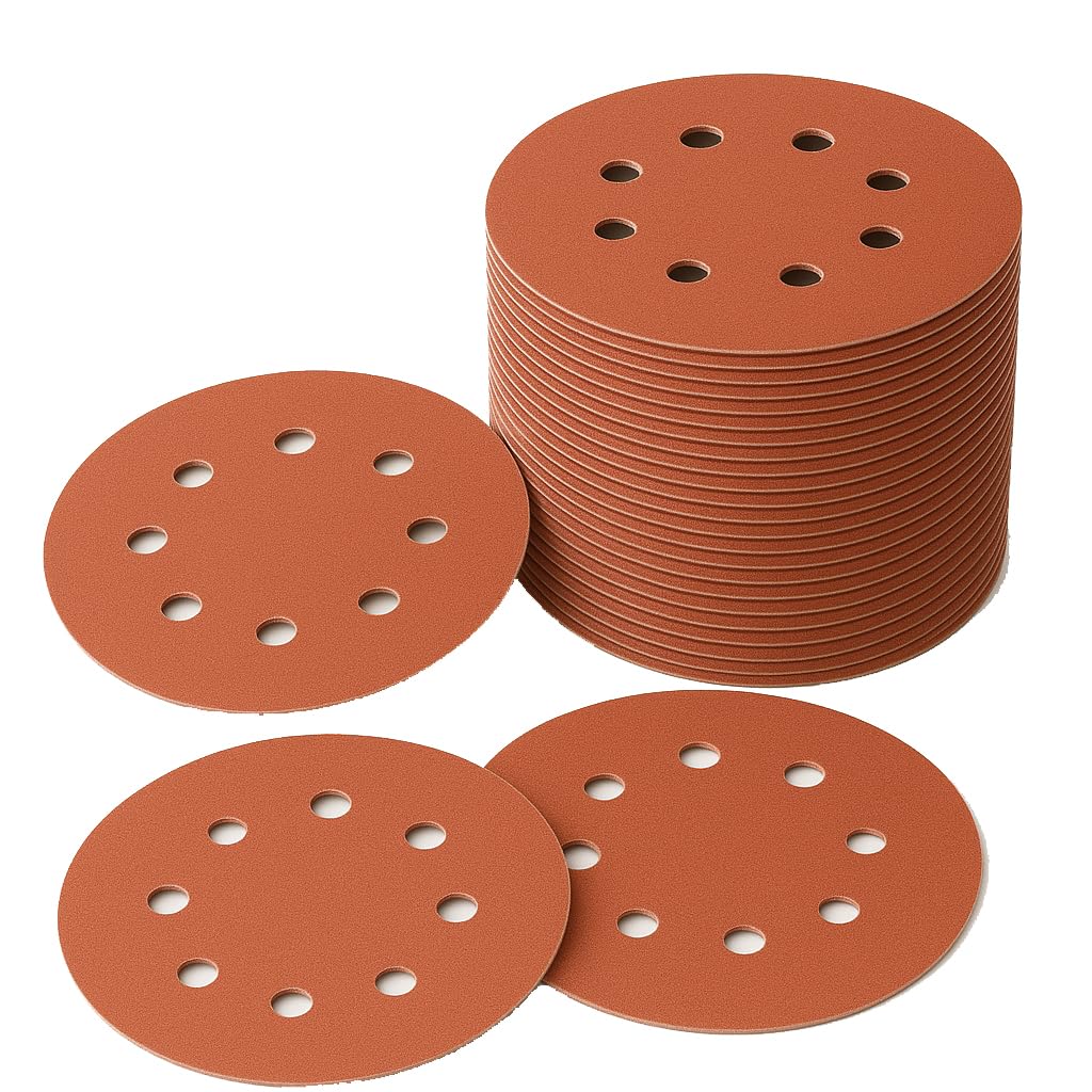 LESNIC 180 Grit Sanding Discs 50pcs, 125mm Sanding Discs 5 inches 8 Holes Fibre Backed Abrasive Discs Hook & Loop for Orbital Sanders and All Oscillating Tools โ image 1