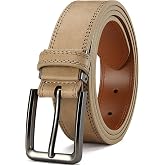 DOOPAI Men's Leather Dress Belt, 1 3/8" Wide, Genuine Cowhide, Adjustable | cowhide leather with removable buckle and trim-to-fit sizing for work, golf, business, casual wear and jeans