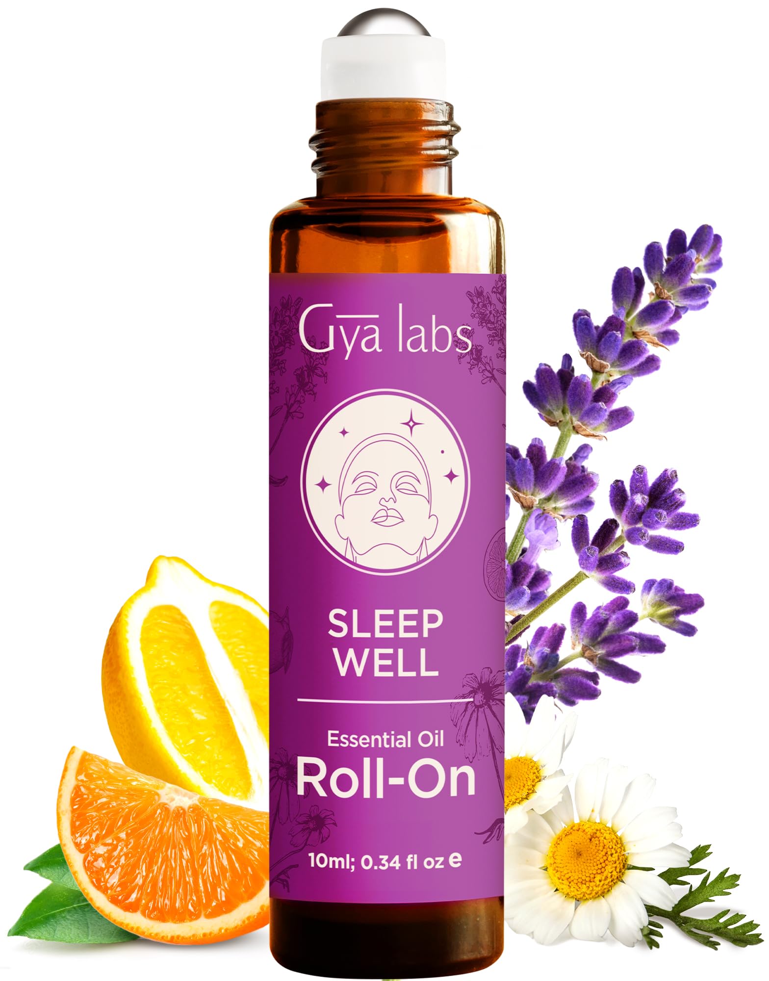 Gya Labs Sleep Well Essential Oil Roll on - 100% Pure and Natural Aromatherapy Sleep Oil for Good Night Sleep - Blend with Calming Oils Like Chamomile & Lavender Oil for Better Rest (10ml)