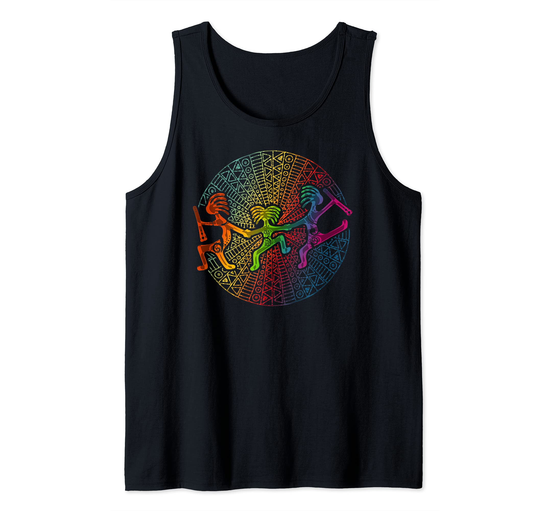 Kokopelli Family Has Fun - Mandala 1 - Fan Fun Tank Top