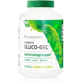 Youngevity Ultimate Gluco-Gel Glucosamine Gelatin Support, 240 Capsules | Glucosamine, 500 mg gelatin, manganese, collagen support, bones, cartilage, ligaments, tendons, 240 capsules, 120 servings