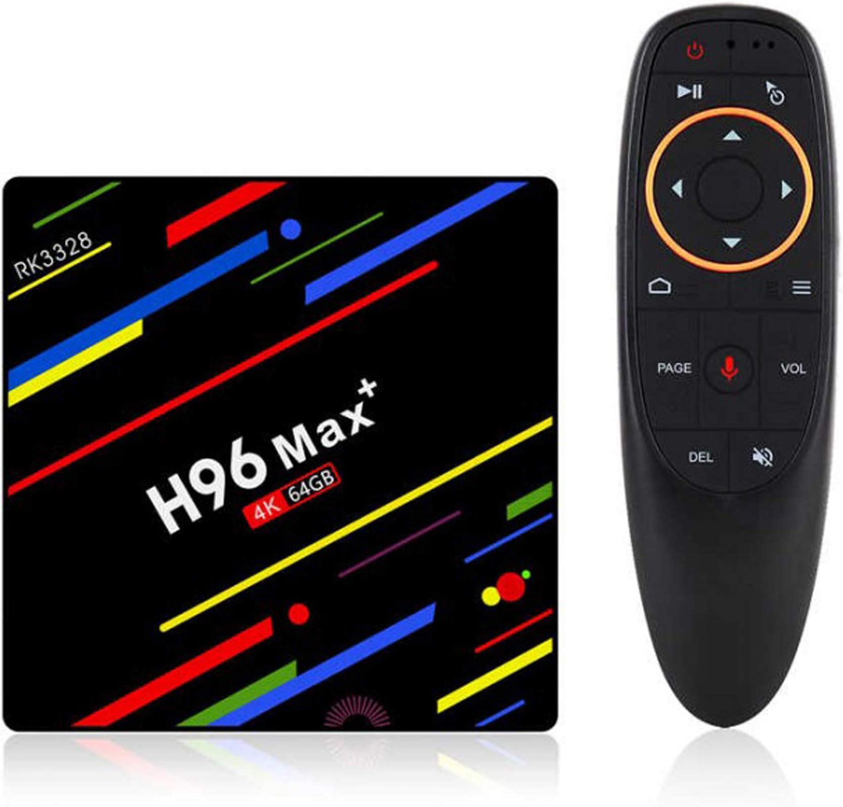 PHANTIO H96 MAX+ 4K Smart TV Box Hotstar - Android 9.0 Bluetooth HDMI2.1 Rockchip RK3328 Quad-core CPU Penta-core Mali-450MP GPU (4GB / 64GB with Voice Remote)