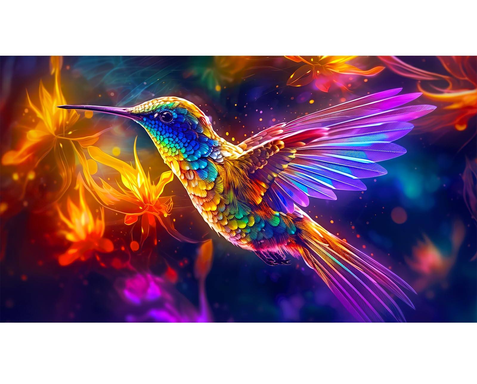 Yqwzhqmy Diamond Painting, DIY 5D Diamond Painting Large XXL, Diamond Painting Hummingbird, Diamond Painting Kits for Adults, for Living Room, Bedroom, Wall Decoration (70 x 40) cm