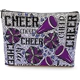 Inspirational Cheer Stuff Cheerleader Makeup Bag - Cheer Gifts for Women & Girls - Cosmetic Bag for Coach, Niece, Christmas & Birthday