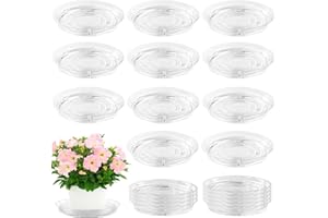 UltraOutlet 20 Pack Clear Plastic Plant Saucer 8 Inch Drip Trays Small Plant Plate Dish for Indoor Flower Pots and Planters, Bulk