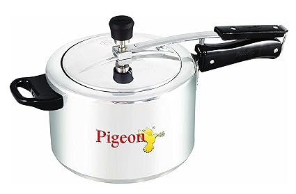 Pigeon CaIida Induction Base Aluminium Pressure Cooker with Inner Lid, 5 Litres