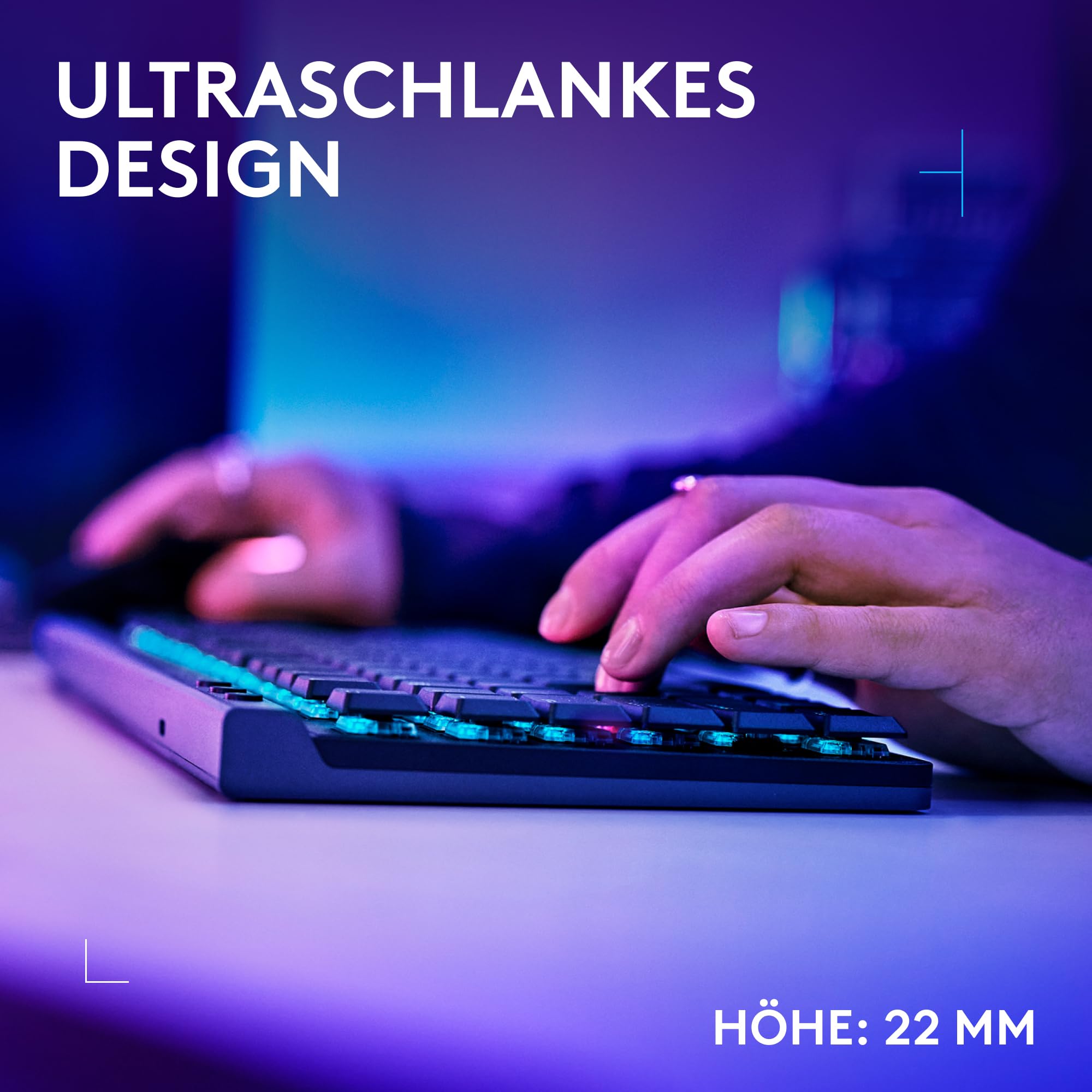 Logitech G G515 Lightspeed TKL kabellose Flache Gaming-Tastatur, LIGHTSYNC RGB, dünnes Profil ohne Ziffernblock, PBT-Tastenkappen, taktile mechanische Switches, Deutsches QWERTZ-Layout - Schwarz 4