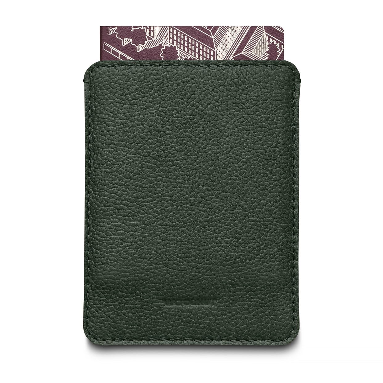 Woolnut Leather Sleeve for Passport (Green)