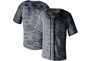 Aizqaoalk Baseball Jerseys Blank for Men Shirts Short Sleeve Hip Hop Sports Casual Button Down Uniforms