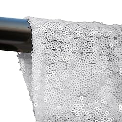 JYFLZQ White Sequin Backdrop Curtain 10x8ft(WxH) 1