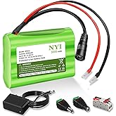 NYI 12V 3000mAh DC Rechargeable Lithium ion Battery Pack 3Ah with Charger and DC5521 Connector for Router, CCTV Camera, LED Strip Light, RC Car, DIY Tools and Other 12 Volt Devices (Small Size)