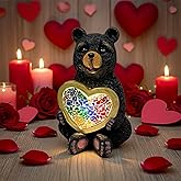 Vasesun Solar Bear Garden Statues Decor for Outdoor, Black Bear Figurine Lights for Lawn Patio Yard Decoration - Unique Christmas Housewarming Gift for Grandma Wowen Mom