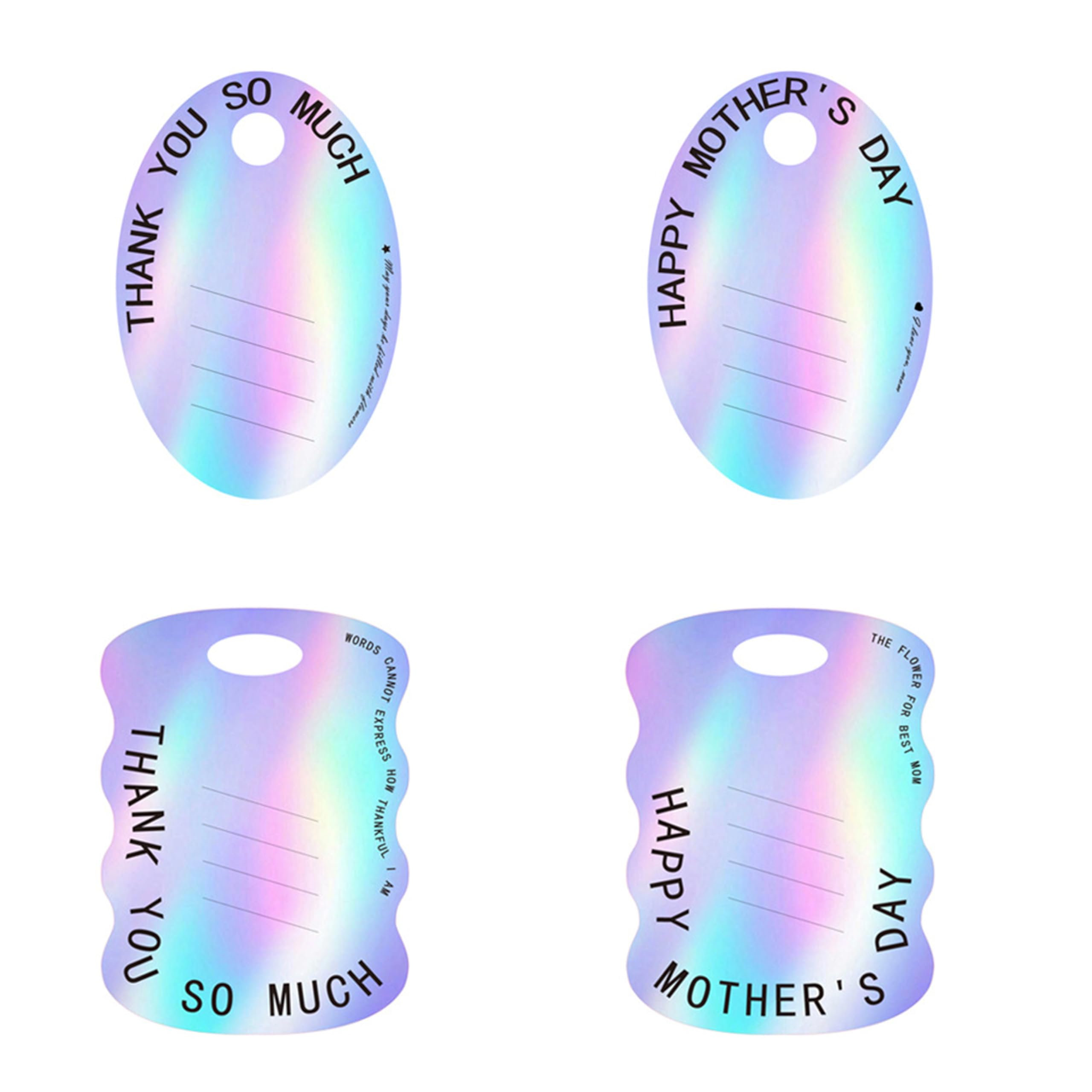 WYAN Flower Wrapping Paper, 4 Styles Portable Wrapping Paper Sheets, 20 Sheets Thickened Laser Greeting Cards, can Written the Back, for Birthdays DIY Flower Packaging Greeting Cards (Silver)