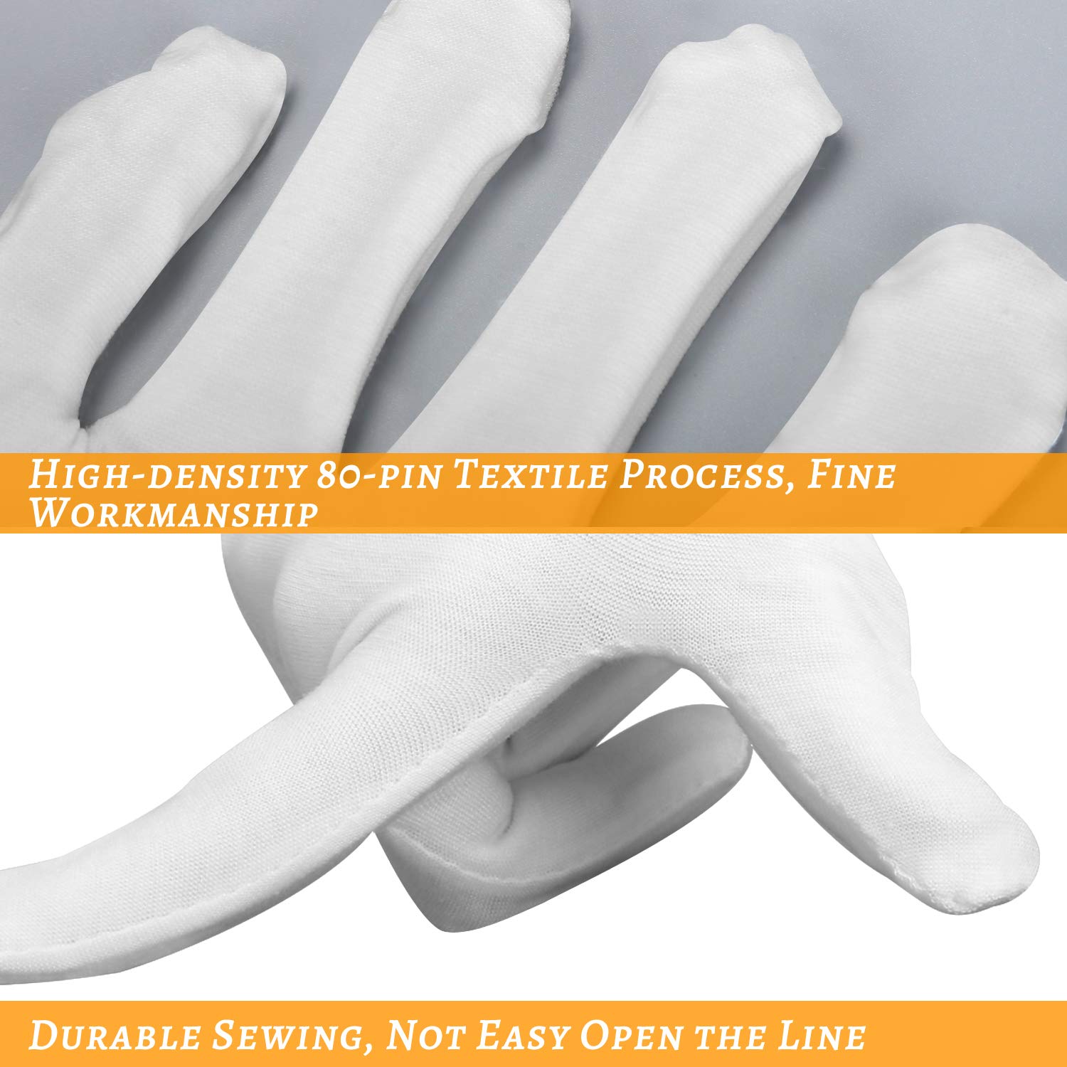 30 Pcs White Cotton Gloves for Eczema Washable Shrink Resistant Cotton Gloves for Men and Women Stretchable Breathable Cloth - Image 3