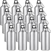 CHENGU 16 Pack Aluminum Water Bottles 20 Oz Blank Reusable Water Bottles Lightweight Aluminum Gym Travel Bottle Leak Proof Team Customized Bottles for Bike Bicycle Camping