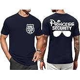 FRYAID Princess Security Team Shirt Men Magical T-Shirt Magic Kingdom Tees Dad Birthday Party Family Trip Short Sleeve Tops