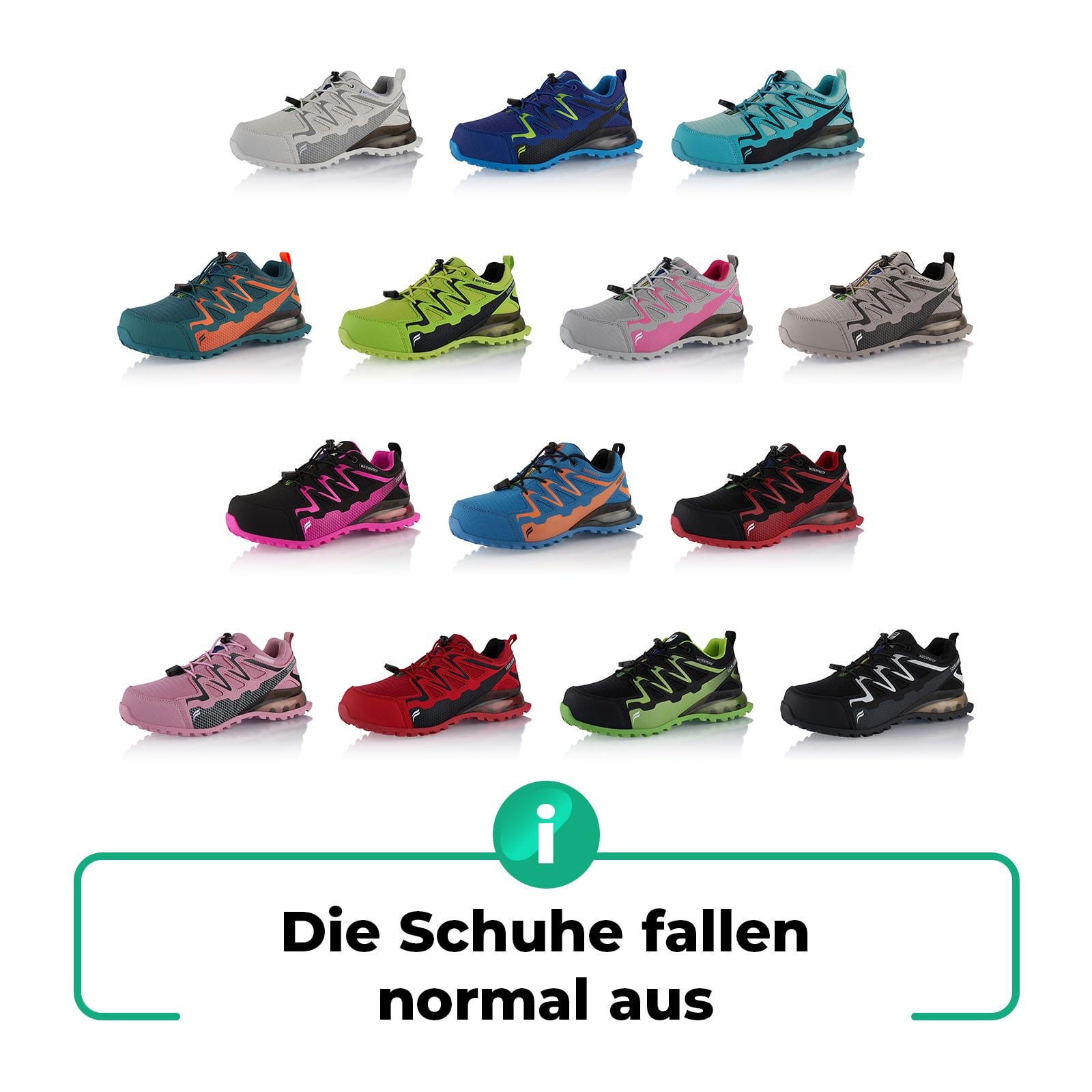 Fusskleidung® Damen Herren Wanderschuhe wasserdichte Trail Running Trekkingschuhe Grau Pink EU 36 7