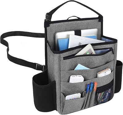 Luxja Front Car Seat Organizer Backpack with Laptop Sleeve Black Grey