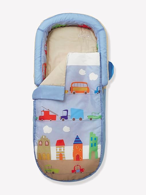 Vertbaudet Kinder Reisebett Mit Kopfschutz Einfarbig Hellblau