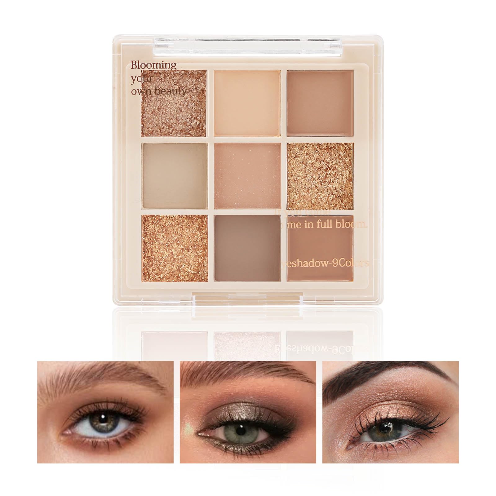 Boobeen Nude Eyeshadow Palette - Matte and Shimmer Makeup, Highly Pigmented Creamy Eye Shadow Powder, Create a Neutral Eye Look, Long Wearing