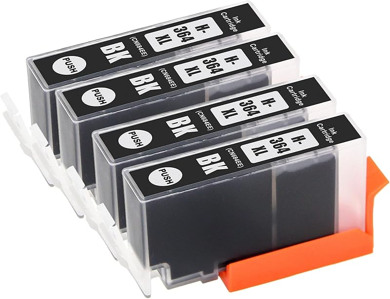 BVH Direct 4x HP 364XL Black Ink Cartridges Compatible Photosmart B109a B110a