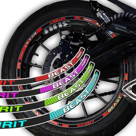 Amazon Speedy メタリックカラー リムステッカー 10 12 14 17インチ対応 17インチ 赤 バイク用ステッカー デカール 車 バイク