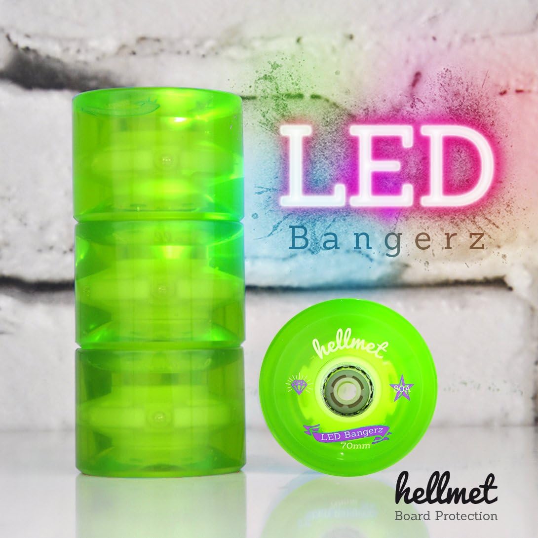 HELLMET LED Bangerz LED Longboard Wheels) – Longboard wheels – Neon Green