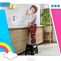 Delxo Folding Step Stool 13 Inch 2 Pack, Black