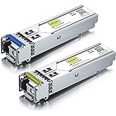 10Gtek 1.25G SFP Bidi Transceiver for Cisco 1000BASE-BX3-U/1000BASE-BX3-D | a Pair of 1000Base-BIDI SingleMode Simplex LC Fiber Module, 1550nm/1310nm SMF, DDM, 2km, for Cisco, Ubiquiti UniFi UF-SM-1G-S