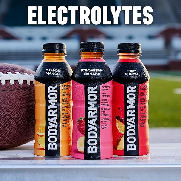 BODYARMOR SPORTS DRINK SPORTS BEVERAGE, ORANGE MANGO, COCONUT WATER HYDRATION, NATURAL FLAVORS WITH VITAMINS, POTASSIUM-PACKED ELECTROLYTES, PERFECT FOR ATHLETES, 12 FL OZ (PACK OF 8)