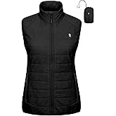 Little Donkey Andy Women's Lightweight Warm Puffer Vest Fleece Lined Packable Stand Collar Quilted Vest for Running Hiking