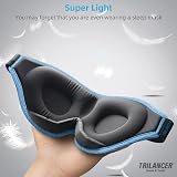 Trilancer 2026 Sleep Mask 3D Light Blocking Blue Eye Mask with Earplugs view 5