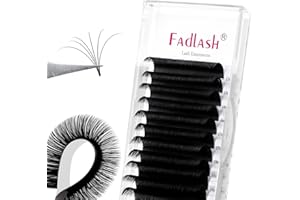 FADLASH Eyelash Extensions D Curl 0.07 15-20mm Mixed Tray Easy Fan Lash Extensions Volume Lashes 2D-10D Self Fanning Lash Extensions (0.07-D, 15-20mm Mix)