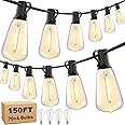 Ultra-long 150FT Outdoor String Lights Shatterproof, Waterproof Patio Lights with 70+4 LED Edison Bulbs, Connectable ST38 Han