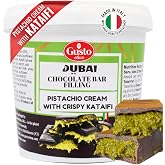 GUSTO ETNA Dubai Pistachio Chocolate Bar Filling with Crispy Kataifi 35 oz | Crunchy Spread with 30% Pistachios for Gourmet Desserts, Pastries, and Confectionery Recipes; Product of Italy, 1 kg Pack.