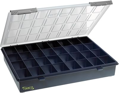 Raaco Assorter 4-32 Blue/Transparent Storage Box 33.2x5.2x25.2cm