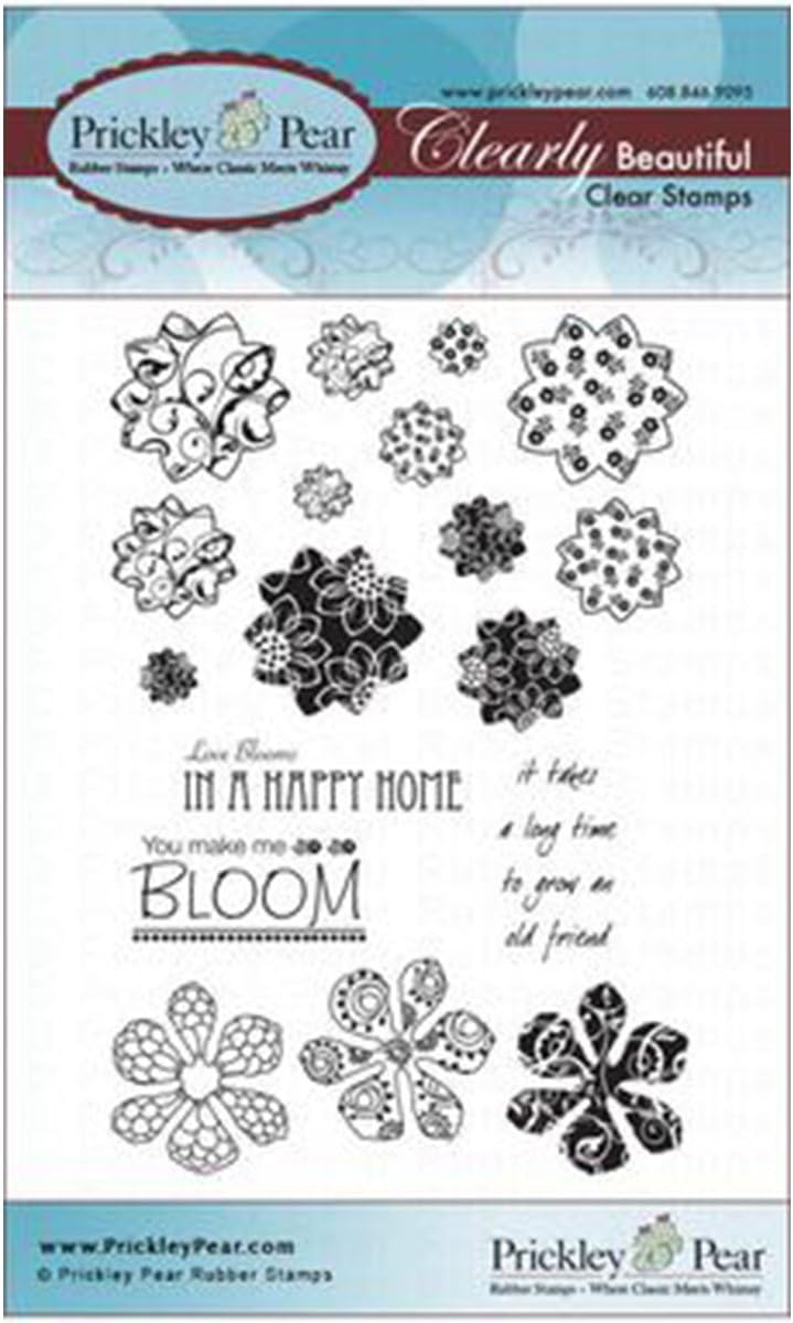 Prickley Pear Rubber Stamp Set-Sunflower & Mini Hibiscus, Other, Multicoloured, 0.38x11.43x21.59 cm