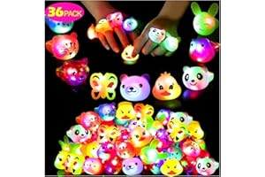 36 Pack Light Up Rings Glow in The Dark Party Supplies, Light up Party Favors, Goodie Bag Stuffers, Birthday Christmas Party 
