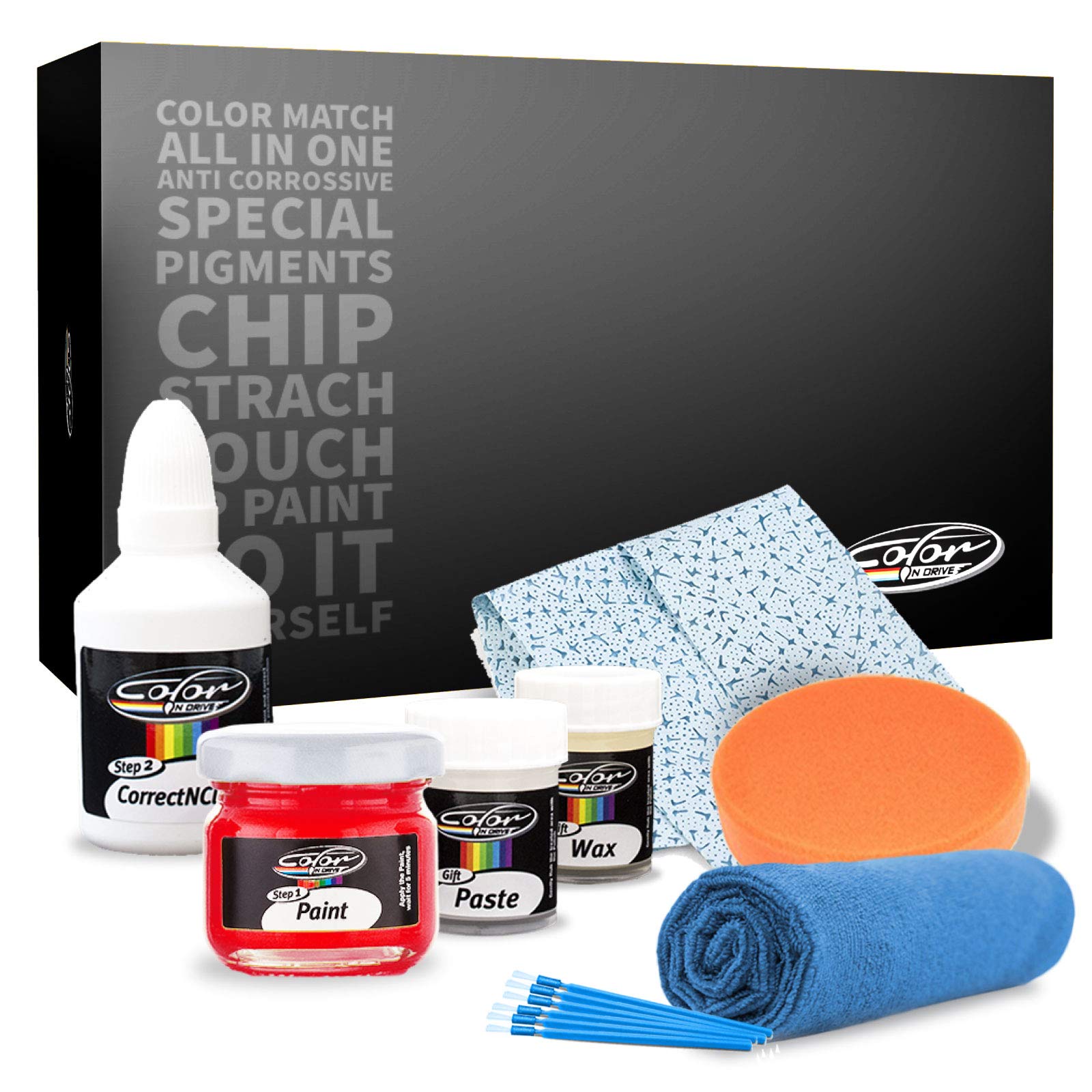 Color N Drive Touch Up Paint - Compatible with Kia Snow White Pearl (SWP) - Scratch and Chip Repair Kit - Plus Pack