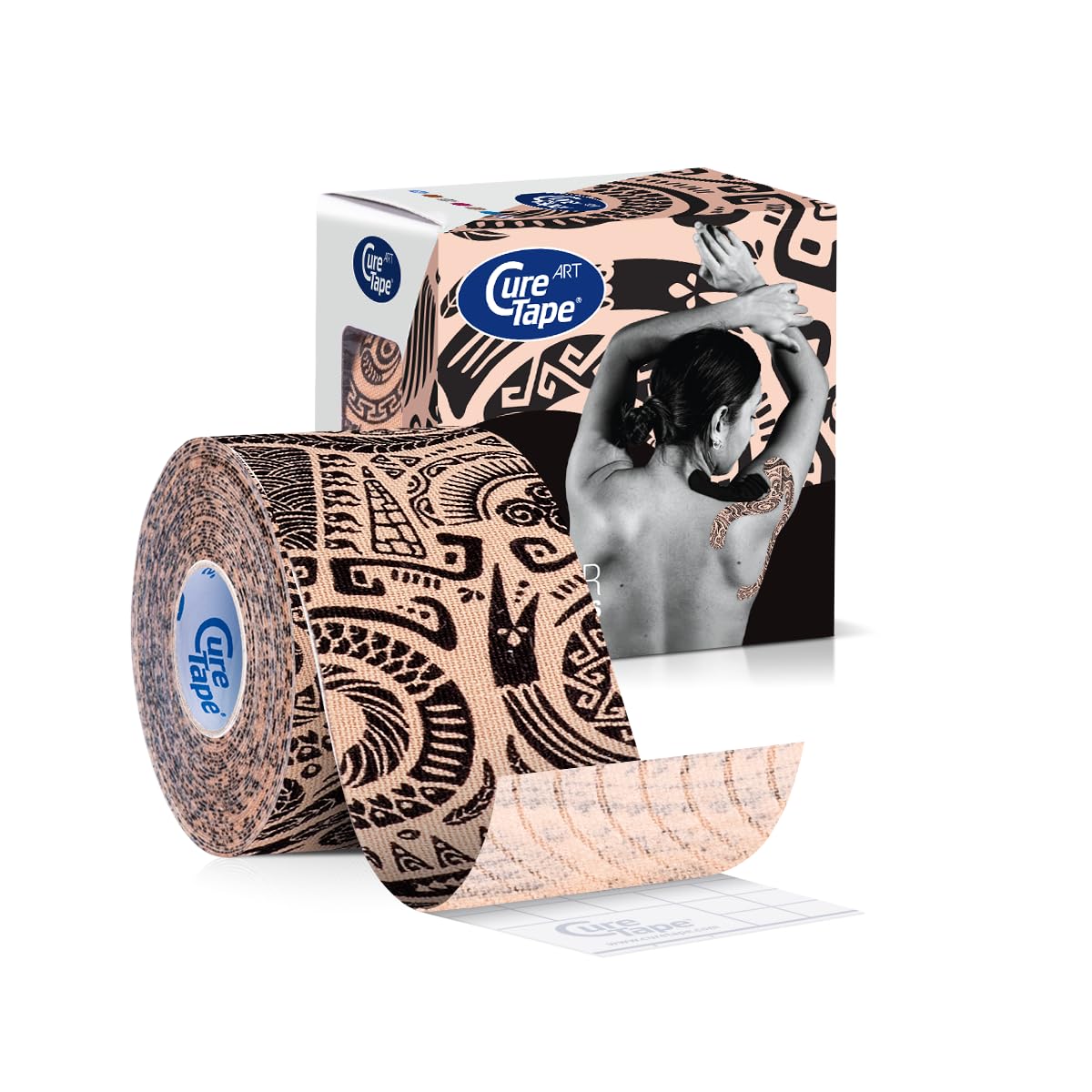 CureTape Art Kinesiology Tape 5m x 5cm Uncut – Waterproof Latex-Free Hypoallergenic Kinetic Physio Tape – Medical Tape for Muscle & Joint Support & Blisters – Elastic K Tape for Knee Support - Tattoo