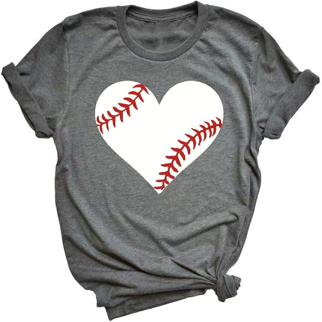 JINTING Baseball Graphic Tee Shirts for Women Teen Girls Casual Summer