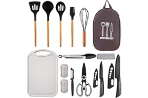 Pansyling Silicone Camping Cooking Set Car Camping Essentials Cooking Kitchen Set, RV Camping Cookware Must Haves Gifts Camping Cooking Essentials, Camp Cooking Set for Travel Hiking Picnic
