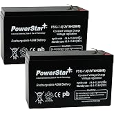 PowerStar MX350 Replacement Battery Pack, 12V 7Ah AGM, 2-Pack | Includes two 12V 7Ah AGM batteries with F2 terminals and F1 adapter