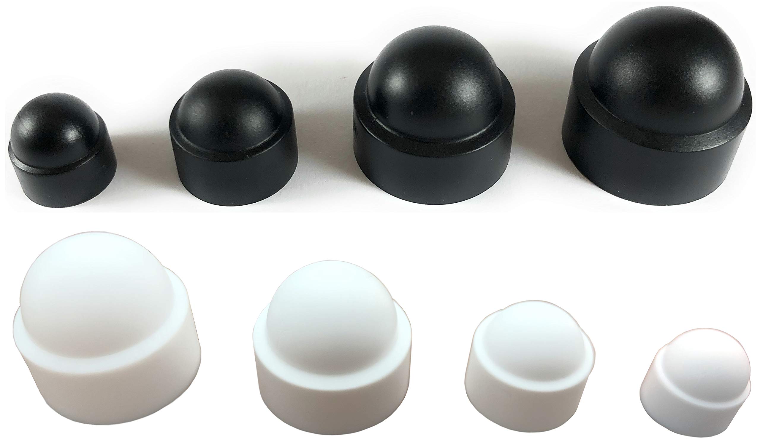 Plastic Dome Nut Protection Cap Covers (M10, 10 Pack, Black)