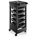 Saloniture Beauty Salon Rolling Trolley Cart with 5