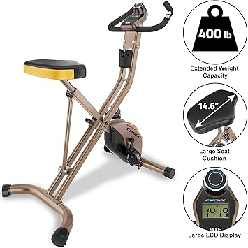 exerpeutic gold 500 xls foldable upright bike